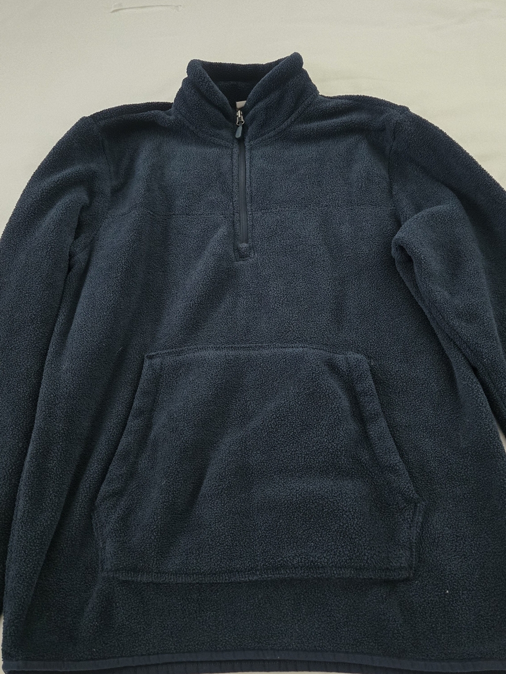Men's Navy Half-Zip Fleece Pullover Sweater